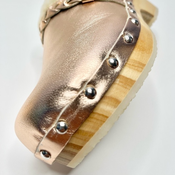 NEW Anthropologie Pilcro Rose Gold Cozy Braided Sherpa-lined Clog US 7/EU 37 - Picture 8 of 10